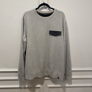 Alpine Design Tan Beige‎ Textured Crewneck Sweatshirt Black Pocket Mens XL EUC